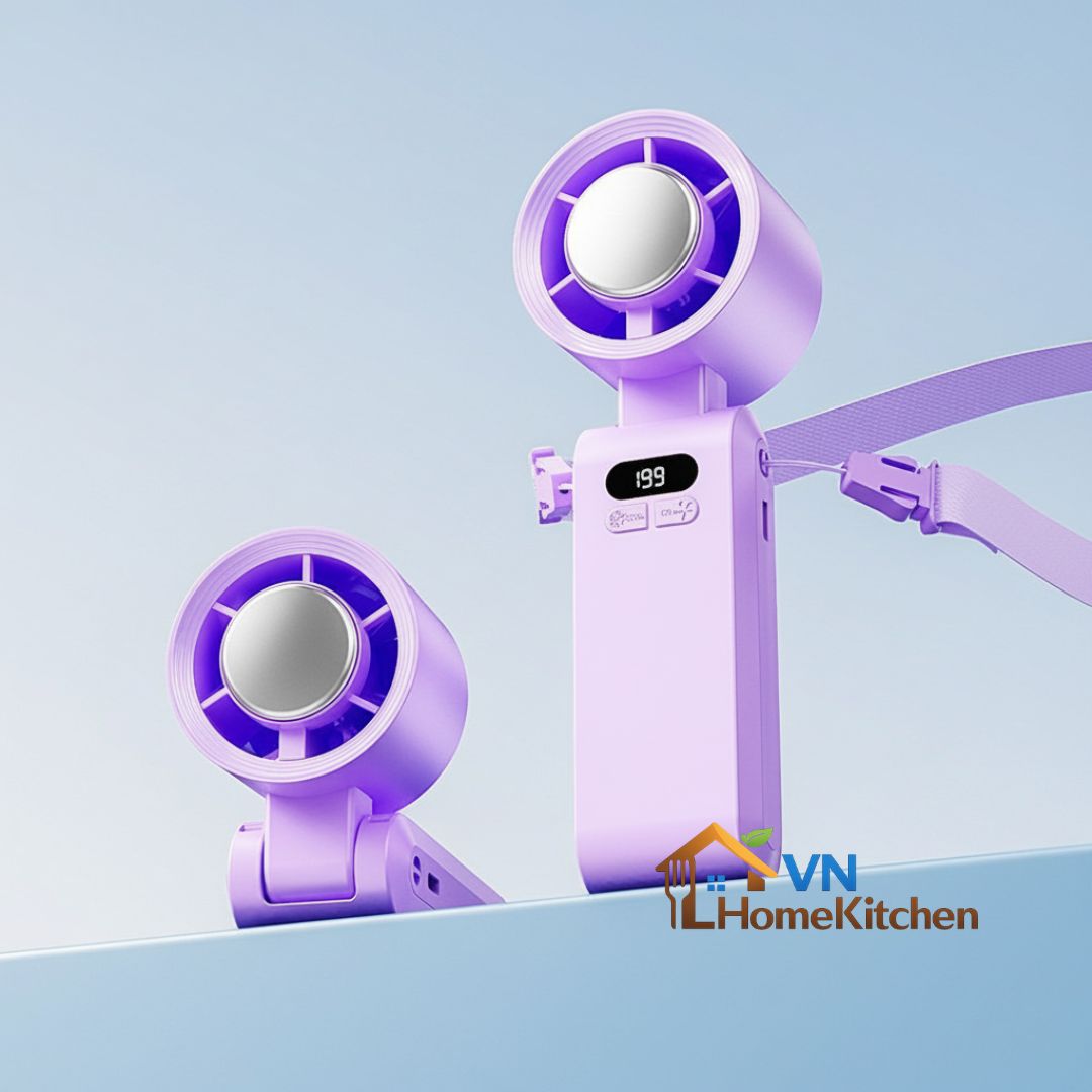 Upgraded handheld portable turbo fan with ice cooler and 199-speed control - lightweight and rechargeable