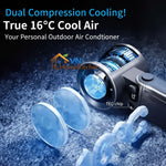 Upgraded handheld portable turbo fan with ice cooler and 199-speed control - lightweight and rechargeable