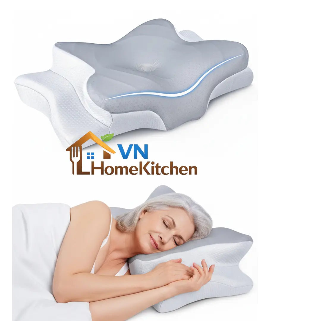 Upgraded Odorless Ergonomic Contour Memory Foam Pillows